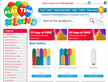 Tablet Screenshot of playtimeballoons.co.uk